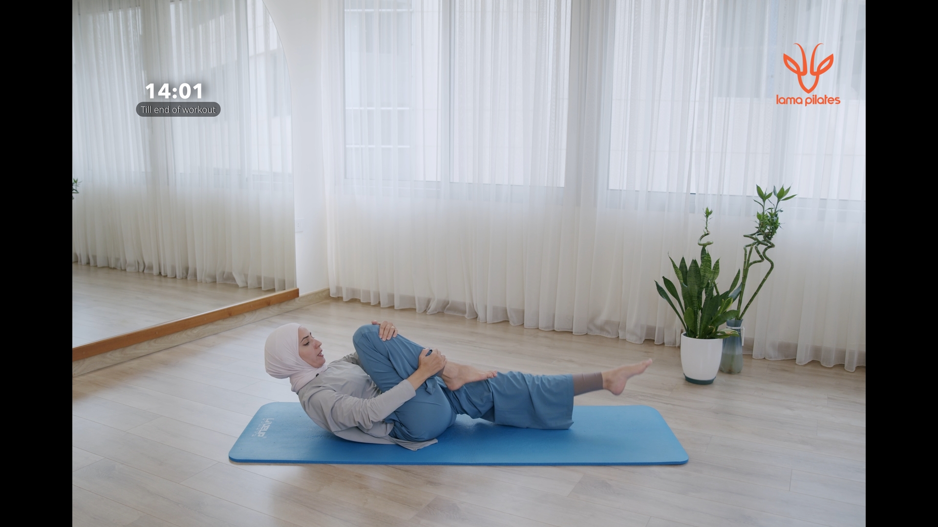 Lama teaching Pilates in episode 2
