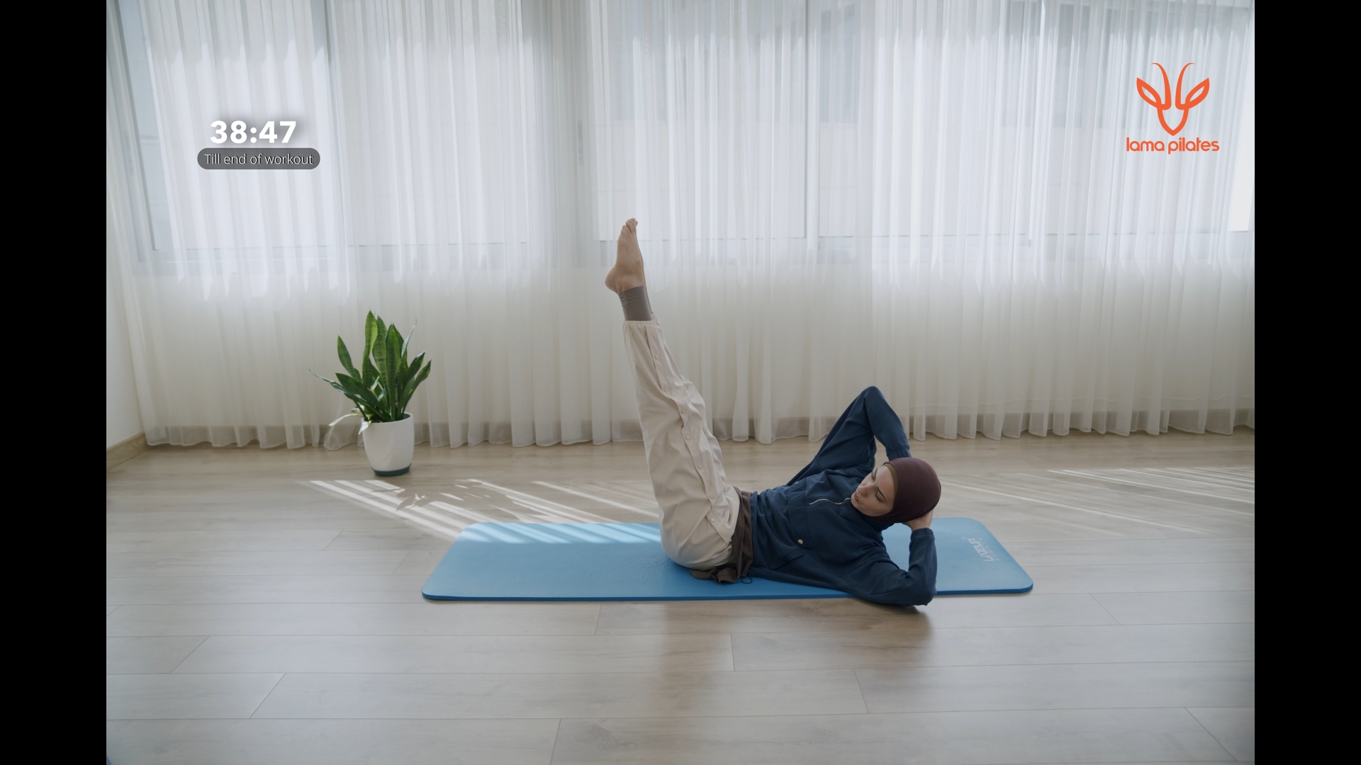 Lama teaching Pilates in episode 5
